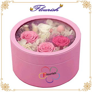 Scatola di cartone d'imballaggio e di tenuta del fiore rosa romantico di colore per cerimonia di nozze