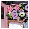 Scatola d'imballaggio di profumo di fiori di cartone quadrato con stampa logo personalizzato per San Valentino con finestra