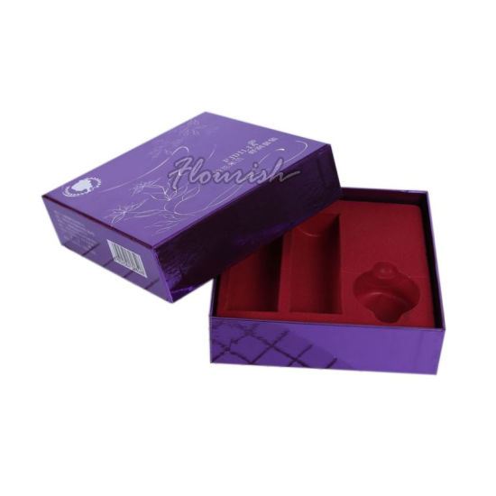 Scatola di imballaggio cosmetica di cartone viola per la cura della pelle delle ragazze