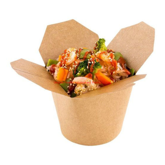 Scatola da pranzo da asporto nera in carta Kraft per uso alimentare