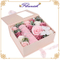 Scatola d'imballaggio del regalo del fiore di proposta di giorno di biglietti di S. Valentino di colore rosa con la finestra