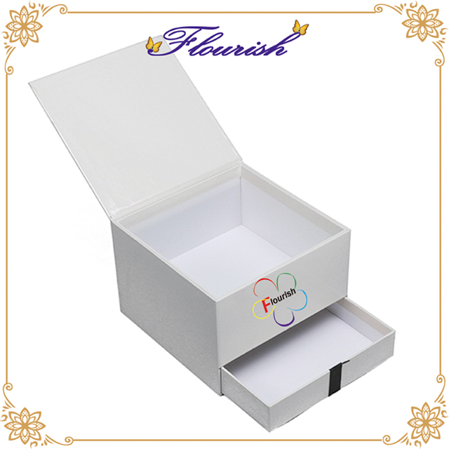 Scatola di immagazzinaggio del regalo del fiore dei gioielli del cartone di stampa su ordinazione con il cassetto