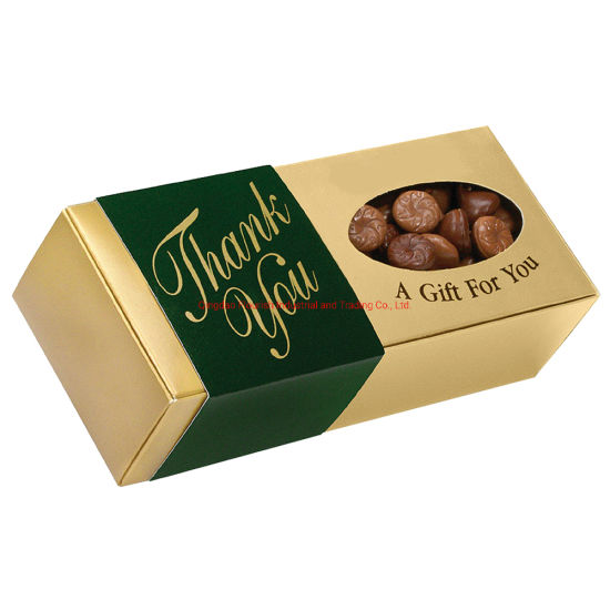 Confezione regalo di cioccolato assortito di carta patinata di colore beige