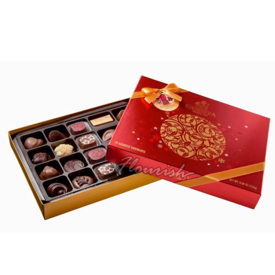 Confezione regalo personalizzata in carta patinata al cioccolato con inserto vassoio
