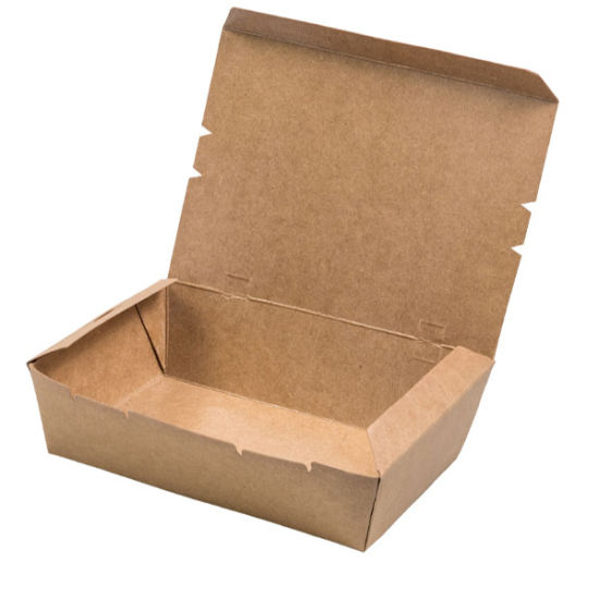 Scatola da pranzo da asporto nera in carta Kraft per uso alimentare