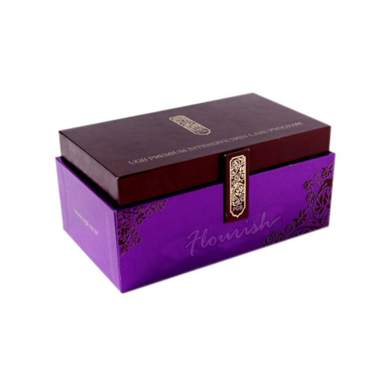 Scatola di carta d'imballaggio e di stoccaggio di trucco viola elegante del cartone