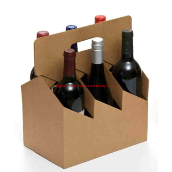 Nuovi arrivi Scatola per imballaggio per bottiglie di vino in carta ondulata