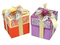 Confezione regalo per caramelle al cioccolato realizzata interamente a colori con chiusura a nastro