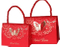 Borsa di Natale rossa con stampa fiocco di neve