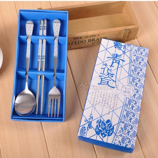 Scatola per cucchiaio e forchetta per utensili da cucina appena sposata in cartone rigido cinese