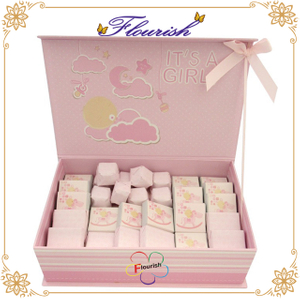 Scatola d'imballaggio del regalo di sorpresa del partito della doccia di compleanno della neonata del cartone rigido di colore rosa dolce