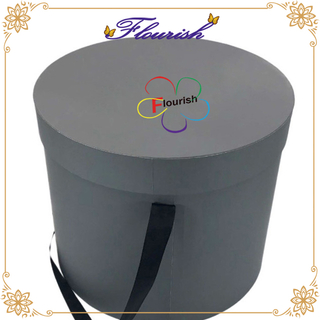 Contenitore di fiore di cartone a forma di rotondo di colore grigio laminato prezzo all'ingrosso