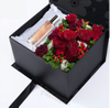 Scatola d'imballaggio di profumo di fiori di cartone quadrato con stampa logo personalizzato per San Valentino con finestra
