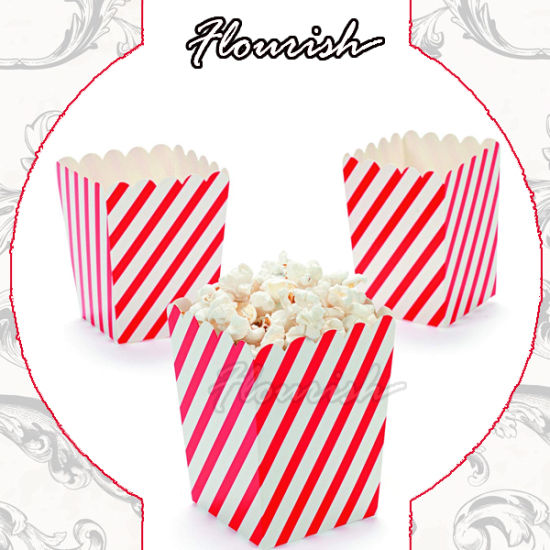 Scatola di carta d'imballaggio del secchio del popcorn laminato lucido superiore del commestibile di alta qualità