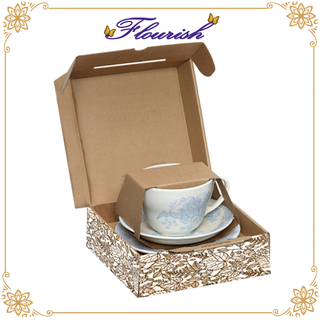 Scatola di cartone d'imballaggio della tazza di tè ondulata della pittura su ordinazione dell'imballaggio facile