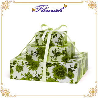 Scatola di nidificazione del regalo di nozze di Favour del fiorista verde romantico