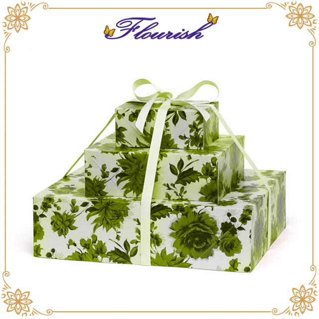 Scatola di nidificazione del regalo di nozze di Favour del fiorista verde romantico