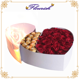 Realizzato appositamente per te Confezione regalo a forma di cuore con fiori di cioccolato da regalare