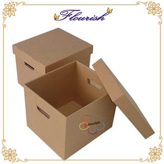 Scatola per archivio in carta ondulata con coperchio