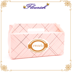 Scatola di timpano da forno per dolci da asporto di colore rosa dolce