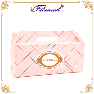Scatola di timpano da forno per dolci da asporto di colore rosa dolce