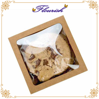 Scatola di carta Kraft di stoccaggio dessert a forma di spuntino personalizzato con finestra
