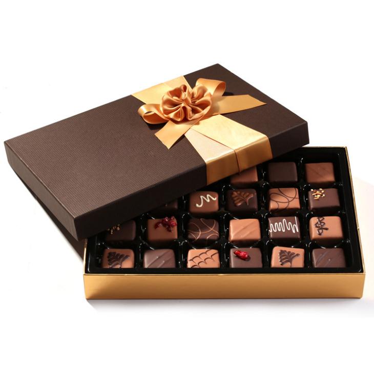 Scatola di carta per imballaggio di cioccolato di colore rosso all'ingrosso con inserto