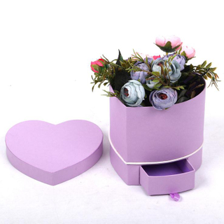 Scatola d'imballaggio del regalo del fiore di carta del cartone a forma di cuore per l'imballaggio della rosa