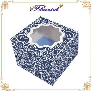 Scatola per torte di finestra di Diecut di colore blu navy operata di fantasia dell'elemento