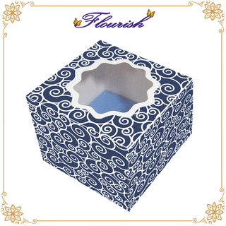 Scatola per torte di finestra di Diecut di colore blu navy operata di fantasia dell'elemento
