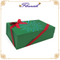 Scatola d'argento di sorpresa del regalo di compleanno del cartone rigido verde di stampa d'argento con la decorazione rossa del nastro