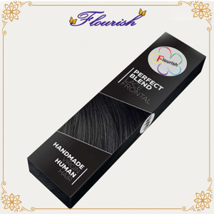 Scatola per capelli frontale in pizzo con stampa argento personalizzata