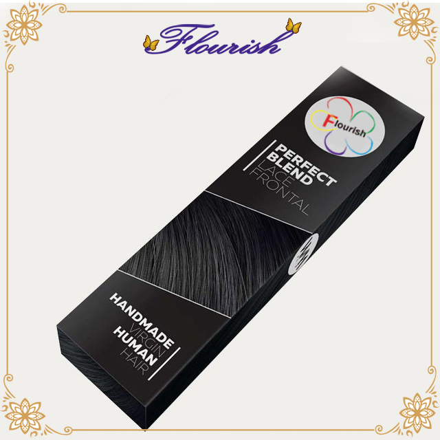 Scatola per capelli frontale in pizzo con stampa argento personalizzata