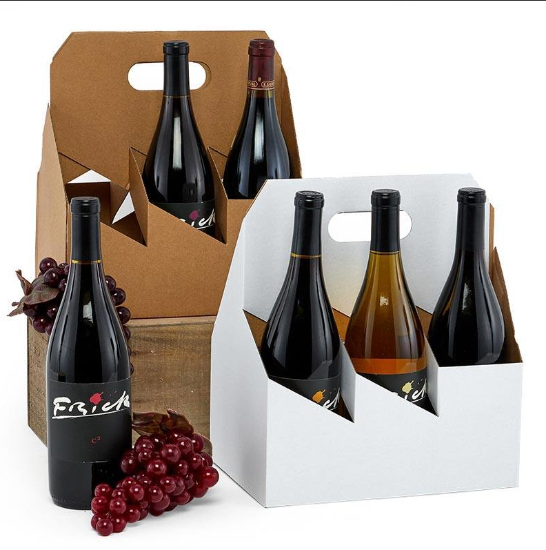 Nuovi arrivi Scatola per imballaggio per bottiglie di vino in carta ondulata