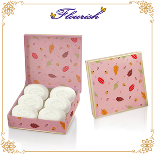 Confezione regalo di sapone per la doccia per bambini in cartone rosa che timbra oro adorabile