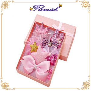 Scatola di accessori per capelli di bellezza in cartone rosa scintillante