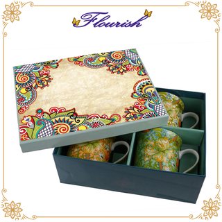Confezione da 4 tazze di tazze Confezione Scatola di cartone personalizzata con coperchio