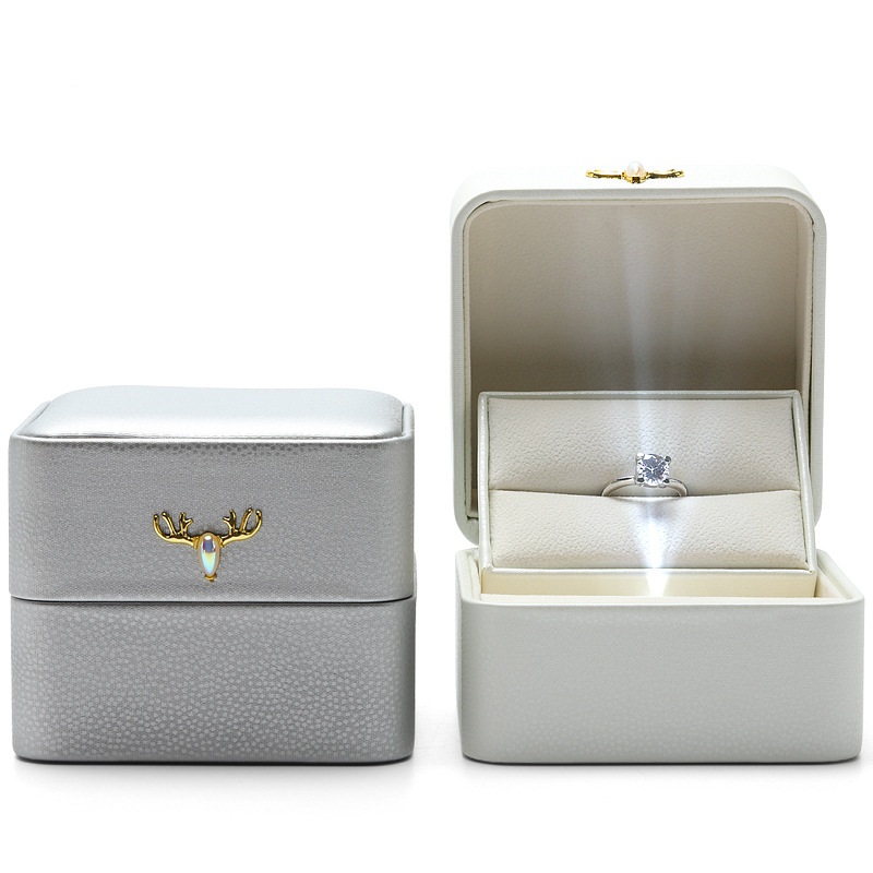 Confezione regalo di gioielli LED in pelle PU di lusso personalizzata