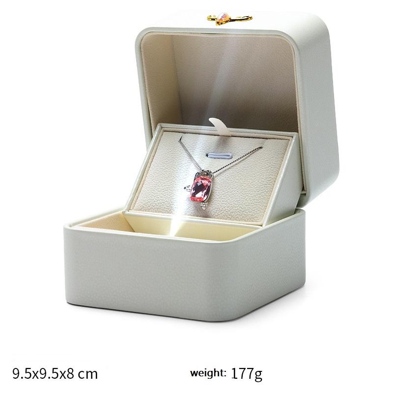 Confezione regalo di gioielli LED in pelle PU di lusso personalizzata