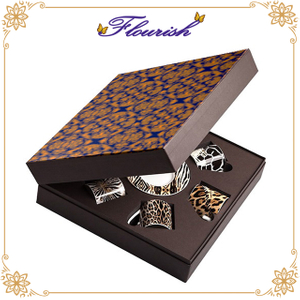 Scatola di immagazzinaggio della tazza di caffè dell'elemento del leopardo del cartone di Brown scuro di timbratura calda