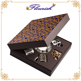 Scatola di immagazzinaggio della tazza di caffè dell'elemento del leopardo del cartone di Brown scuro di timbratura calda
